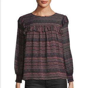 NWT Joie Silk Lined Adelais Ruffle Top, Small